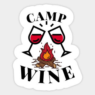 Camping And Wine Sticker